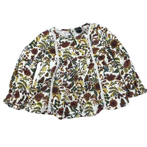 Art class long sleeve shirt flowers lace strips front back button kids 3T READ - Picture 1 of 10